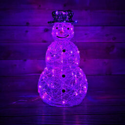 Samuel Alexander 60Cm Light Up Acrylic Christmas Snowman With 80 Colour Changing Leds - thumbnail 7