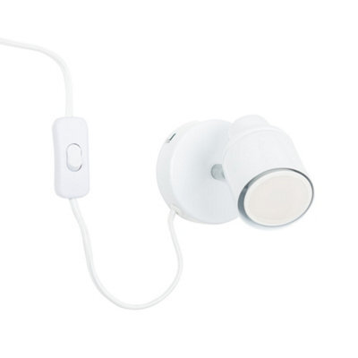 Valuelights Benton White Plug In Wall Spotlight - image 1