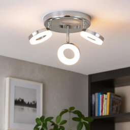 Urbn-Living Led 3 Arm Round Ceiling Light Chrome Spotlight Fitting 3.8W Bulbs Included - thumbnail 2