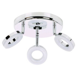 Urbn-Living Led 3 Arm Round Ceiling Light Chrome Spotlight Fitting 3.8W Bulbs Included