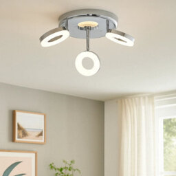 Urbn-Living Led 3 Arm Round Ceiling Light Chrome Spotlight Fitting 3.8W Bulbs Included - thumbnail 3