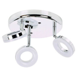 Urbn-Living Led 3 Arm Round Ceiling Light Chrome Spotlight Fitting 3.8W Bulbs Included - thumbnail 6