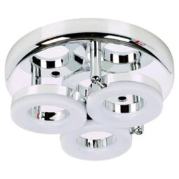 Urbn-Living Led 3 Arm Round Ceiling Light Chrome Spotlight Fitting 3.8W Bulbs Included - thumbnail 4