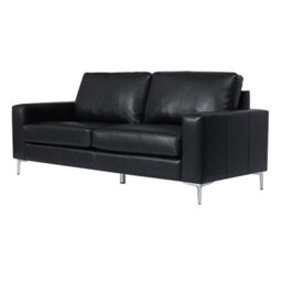 Furniture in Fashion Baltic Faux Leather 3 Seater Sofa In Black - thumbnail 4