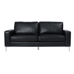 Furniture in Fashion Baltic Faux Leather 3 Seater Sofa In Black - thumbnail 3