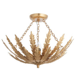 Luminosa Lighting Luminosa Delphine Decorative Gold Layered Leaf Semi Flush Ceiling Light - thumbnail 6