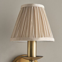 Luminosa Lighting Luminosa Stanford 1 Light Indoor Candle Wall Light Antique Brass With Beige Shade, E14 - thumbnail 4