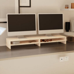 Walplus Monitor Stand 100X24X13 Cm Solid Wood Pine - thumbnail 3