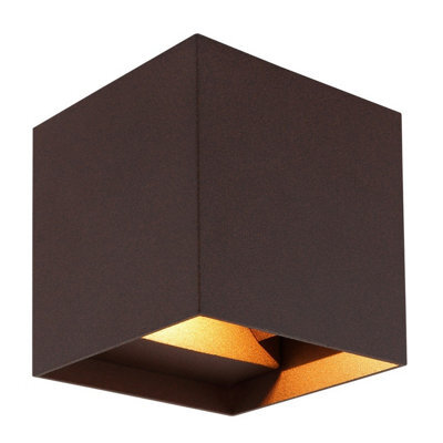 Luminosa Lighting Luminosa Veronika Outdoor Up Down Wall Lamp Rust Colored Matt Ip54 Clear Glass Shade 2X Led 3000K - image 1