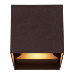 Luminosa Lighting Luminosa Veronika Outdoor Up Down Wall Lamp Rust Colored Matt Ip54 Clear Glass Shade 2X Led 3000K - thumbnail 3