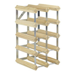 Magna Retail Metal & Wooden Wine Rack 10-12 Bottle Shelf Capacity Wine Racks Free Standing Or Wall Mounted Natural Wood & Silver Metal - thumbnail 5