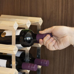 Magna Retail Metal & Wooden Wine Rack 10-12 Bottle Shelf Capacity Wine Racks Free Standing Or Wall Mounted Natural Wood & Silver Metal - thumbnail 7