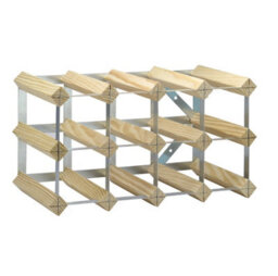 Magna Retail Metal & Wooden Wine Rack 10-12 Bottle Shelf Capacity Wine Racks Free Standing Or Wall Mounted Natural Wood & Silver Metal - thumbnail 9