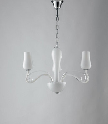 Luminosa Lighting Luminosa Angel 3 Light Multi Arm Pendant Ceiling Light White 3Xe14 64X45Cm - image 1