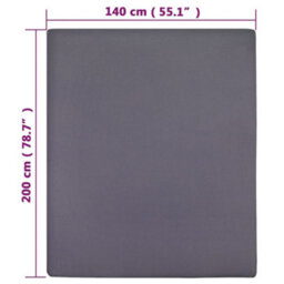 Walplus Jersey Fitted Sheet Anthracite 140X200 Cm Cotton - thumbnail 5