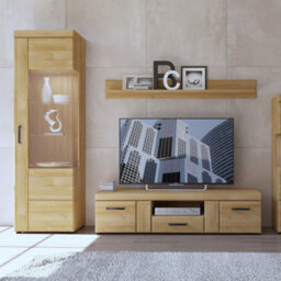 Furniture To Go Cortina Tall Glazed Display Cabinet (Rh) In Grandson Oak - thumbnail 5