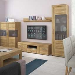 Furniture To Go Cortina Tall Glazed Display Cabinet (Rh) In Grandson Oak - thumbnail 7