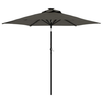 Berkfield Durable Garden Parasol With Steel Pole Anthracite 225X225X212 Cm