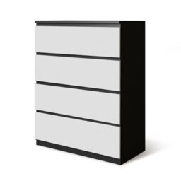 Urbn-Living Urbnliving Height 89Cm 4 Drawer Skagen Wooden Bedroom Chest Cabinet Colour Black Carcass And White Drawers No Handle Storage - thumbnail 1