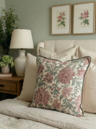 Esselle Home Nima Floral Rose/sage Cushion - thumbnail 2