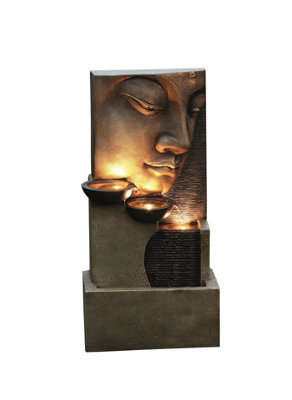 Outdoor Living UK Aqua Creations Ashburton Buddha Wall Solar Water Feature With Protective Cover - image 1