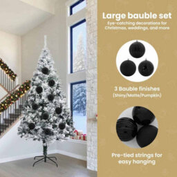 Vidaxl Christmas Bauble Set Xxl 4 Pcs Black Plastic - thumbnail 7