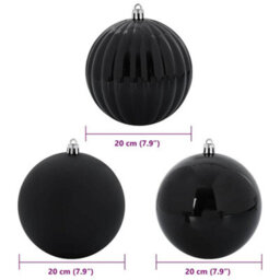 Vidaxl Christmas Bauble Set Xxl 4 Pcs Black Plastic - thumbnail 5