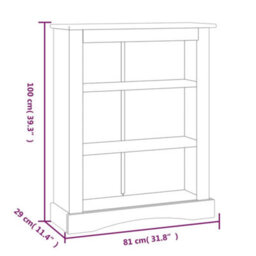 Berkfield 3-Tier Bookcase Mexican Pine Corona Range 81X29X100 Cm - thumbnail 6