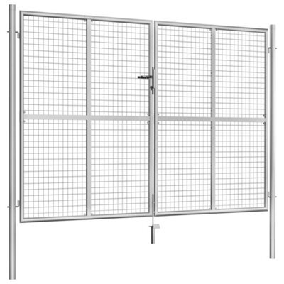 Berkfield Classic Garden Gate Galvanised Steel 306X225 Cm Silver - image 1