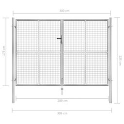 Berkfield Classic Garden Gate Galvanised Steel 306X225 Cm Silver - thumbnail 5