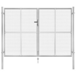 Berkfield Classic Garden Gate Galvanised Steel 306X225 Cm Silver - thumbnail 2