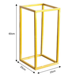 Living And Home Gold Metal Rectangular Flower Stand Pedestal Wedding Party Ornament 250 X 600 mm - thumbnail 5