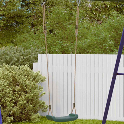 Berkfield Outdoor Swing Seat For Kids Single With Adjustable Rope Green - image 1