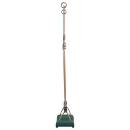 Berkfield Outdoor Swing Seat For Kids Single With Adjustable Rope Green - thumbnail 5
