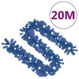 Berkfield Modern Christmas Garland With Led Lights 20 M Blue - thumbnail 7