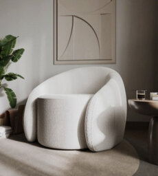 Stratus Interiors Buxton Boucle Chair Teddy Accent Swivel Chair Grey & Cream - Cream Boucle - Add Professional Assembly & Delivery To Room Of Choice