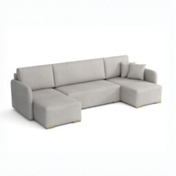 Como U Shaped Corner Sofa Profiled Sleeping Function Bedding Storage Freestanding Modern Living Room Couch Durable Brown - thumbnail 3
