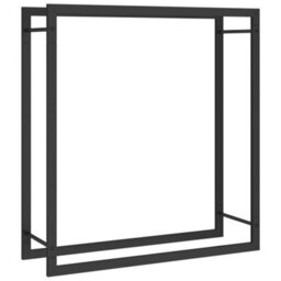 Vidaxl Firewood Rack Matt Black 80X28X86 Cm Steel Firewood Racks - thumbnail 2