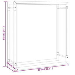 Vidaxl Firewood Rack Matt Black 80X28X86 Cm Steel Firewood Racks - thumbnail 8