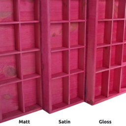 Woodeedoo Wooden Wall Display Shelf Pink Gloss Stain With 28 Compartments For Crystals Miniatures Small Ornaments Collectables Keepsakes - thumbnail 9