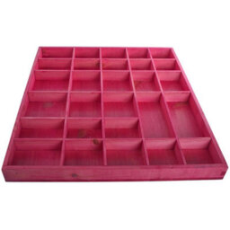 Woodeedoo Wooden Wall Display Shelf Pink Gloss Stain With 28 Compartments For Crystals Miniatures Small Ornaments Collectables Keepsakes - thumbnail 4