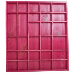 Woodeedoo Wooden Wall Display Shelf Pink Gloss Stain With 28 Compartments For Crystals Miniatures Small Ornaments Collectables Keepsakes - thumbnail 6
