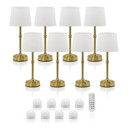 Auraglow Omniance Siena Rechargeable Wireless Table Lamp With Remote - 8 Lamps, 8 Light Sources, 1 Remote - thumbnail 1