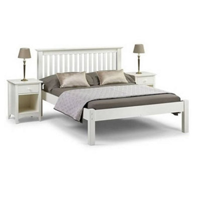 "Ashfield Premium Stone White Finish Shaker Style Low Foot End Bed - Double 4Ft 6"" (135Cm)"
