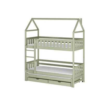 Arte Fresh Olive Iga Bunk Bed - House Design With Trundle & Storage W198 X H217 X D98Cm - image 1