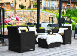 Centurion Supports Santana 4 Piece Pe Rattan 4-Seater With Cushions Garden Furniture And Coffee Table Set - thumbnail 1