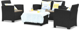 Centurion Supports Santana 4 Piece Pe Rattan 4-Seater With Cushions Garden Furniture And Coffee Table Set - thumbnail 4