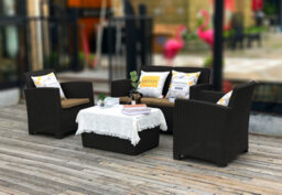 Centurion Supports Santana 4 Piece Pe Rattan 4-Seater With Cushions Garden Furniture And Coffee Table Set - thumbnail 7