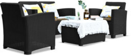 Centurion Supports Santana 4 Piece Pe Rattan 4-Seater With Cushions Garden Furniture And Coffee Table Set - thumbnail 2
