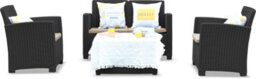 Centurion Supports Santana 4 Piece Pe Rattan 4-Seater With Cushions Garden Furniture And Coffee Table Set - thumbnail 3